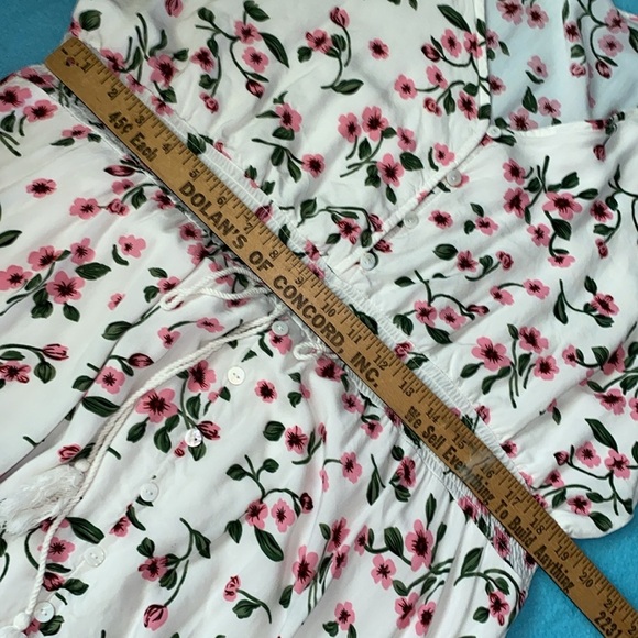 BEACH PARTY floral maxi dress smocked stretchy waist tassel strings size XXL - Picture 16 of 16